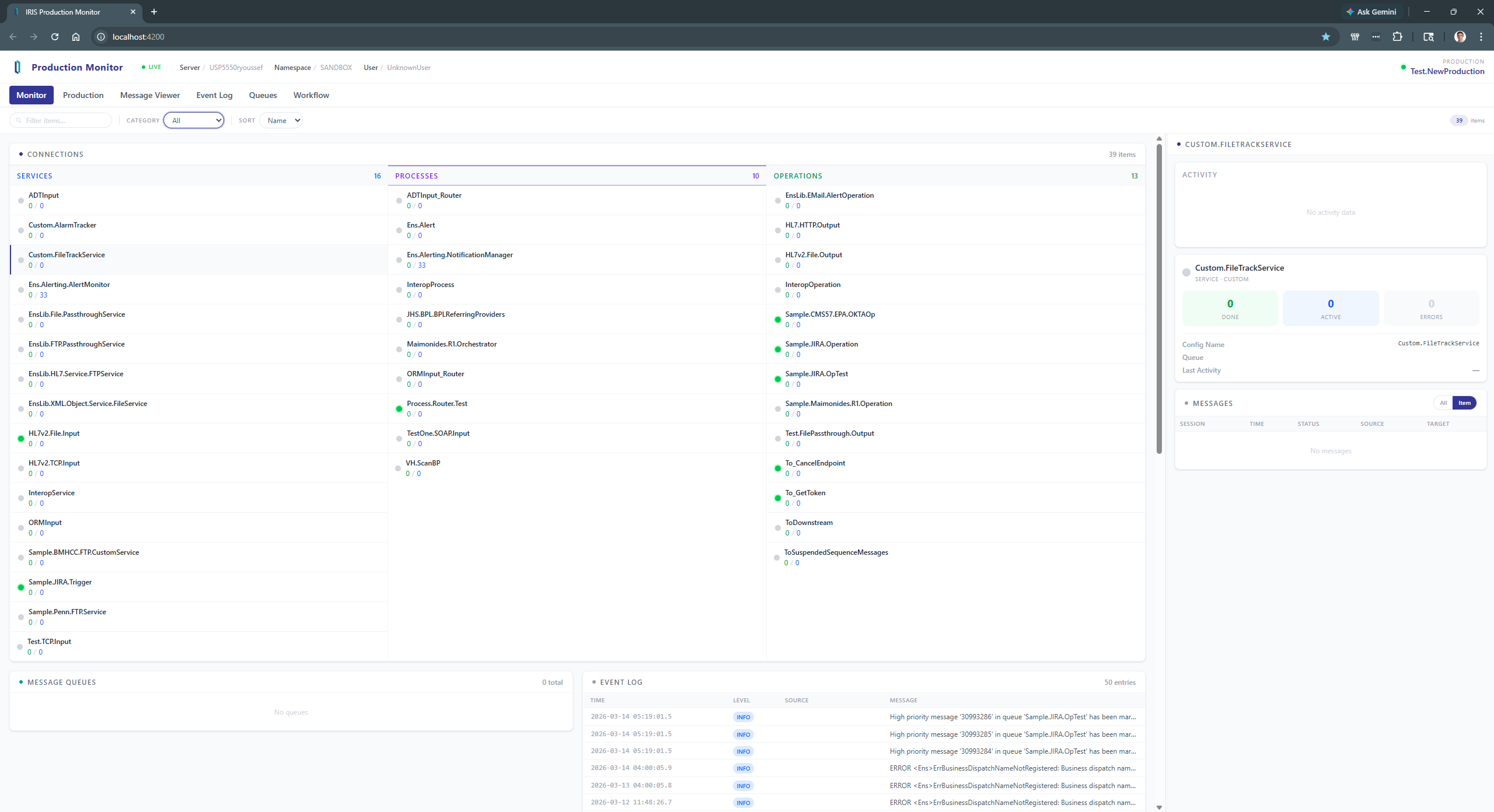 Screenshot of the referenced project