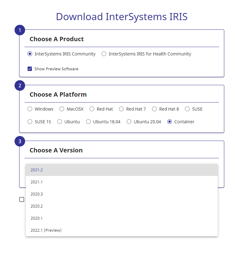 Latest Available Preview Software for IRIS and IRIS for Health both