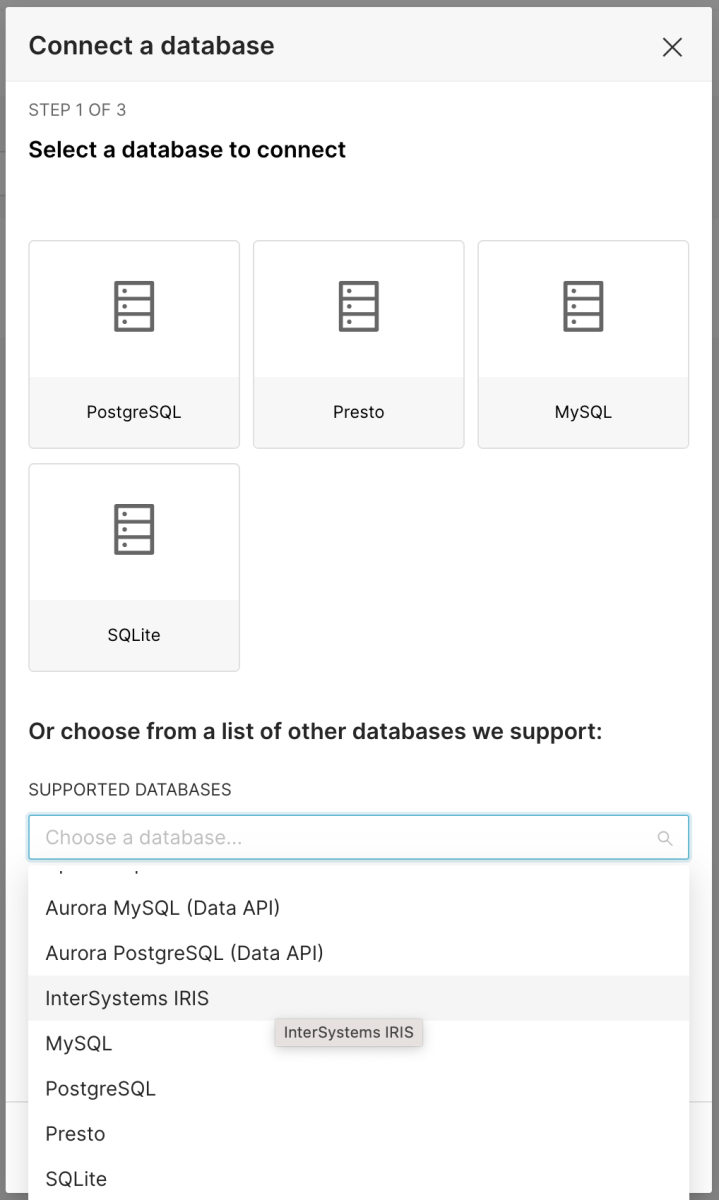 Supported Databases