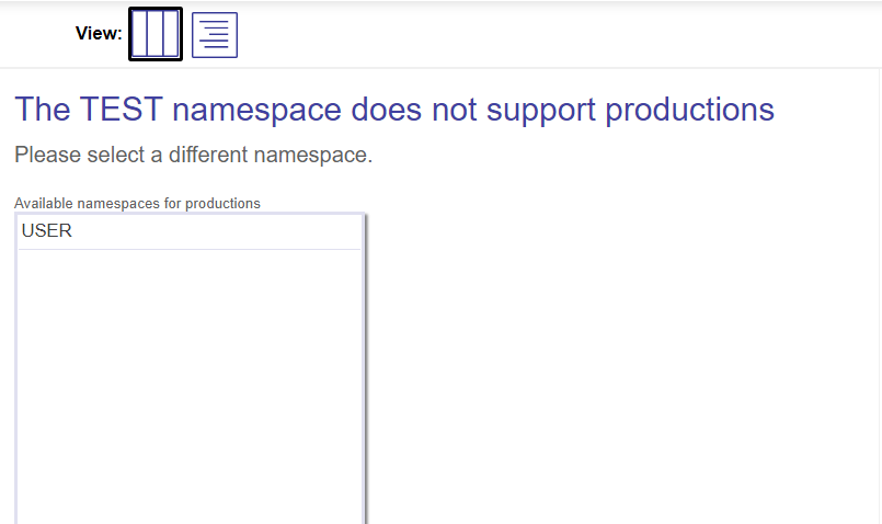 namespace does not support productions