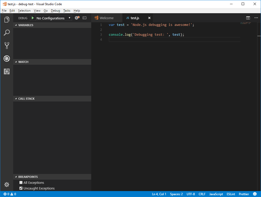 node js visual studio code install